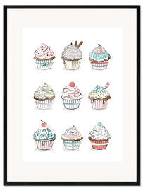 Gerahmter Kunstdruck Cupcakes