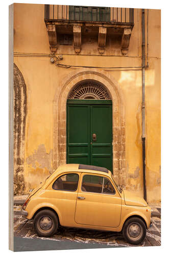 Holzbild Kleiner Italienischer Oldtimer