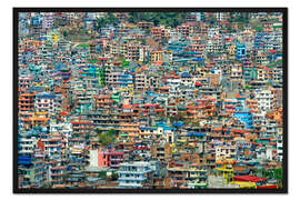 Gerahmter Kunstdruck Blick über Kathmandu, Nepal