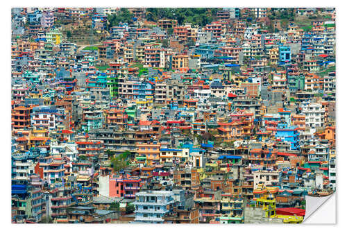 Selvklebende plakat View over Kathmandu, Nepal