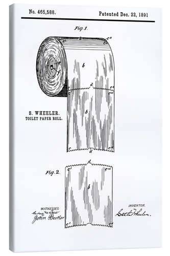 Canvas print Vintage Patent Toilet Paper