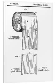 Magnettafel Vintage-Patent Toilettenpapier (englisch)