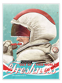 Plakat  Astronauta myjący zęby - Wyatt9