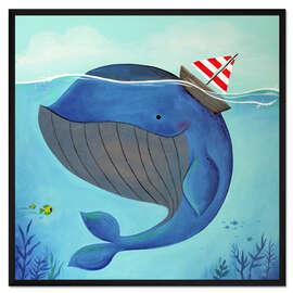 Gerahmter Kunstdruck Blauwal