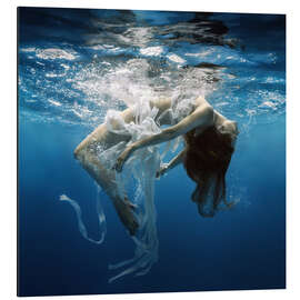 Magnettafel Weiße Bänder unter Wasser