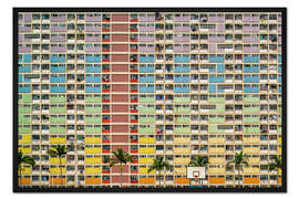 Gerahmter Kunstdruck Bunte Fassade