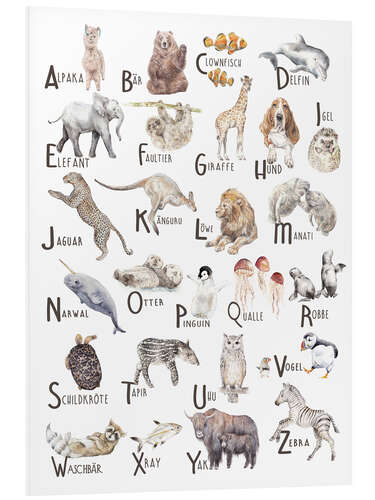 Foam board print Animal Alphabet (German)