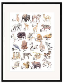 Gerahmter Kunstdruck Tieralphabet (französisch)
