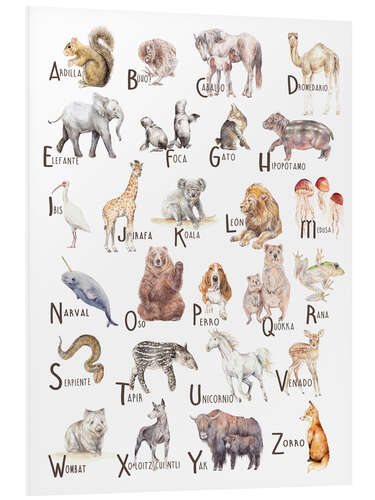 Foam board print Animal Alphabet (Spanish)