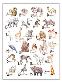 Wall print  Animal Alphabet (Spanish) - Wandering Laur