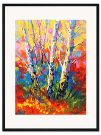 Gerahmter Kunstdruck Herbstbirken