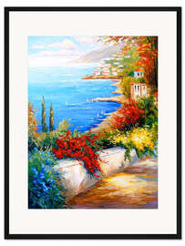 Gerahmter Kunstdruck Mittag am Meer