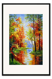 Gerahmter Kunstdruck Herbstliche Stille