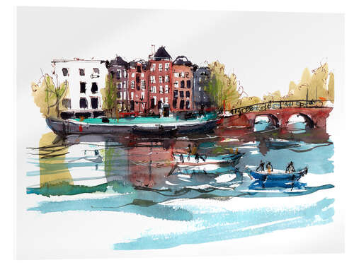 Acrylglas print Amsterdam Netherlands Bridge and Canals