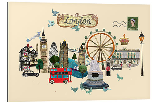 Aluminium print London Collage