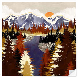 Wall sticker Autumn River Landscape