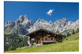 Alubild Almhütte in den österreichischen Alpen