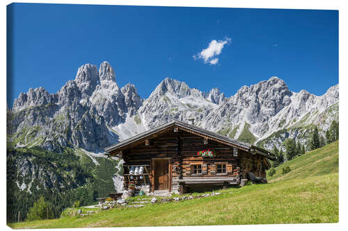 Lærredsbillede Alpine hut in the Austrian Alps