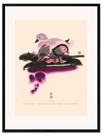 Gerahmter Kunstdruck Paar Mandarinenenten