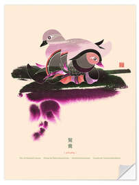 Wandsticker Paar Mandarinenenten