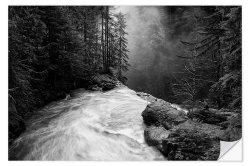 Selvklebende plakat Over the waterfalls