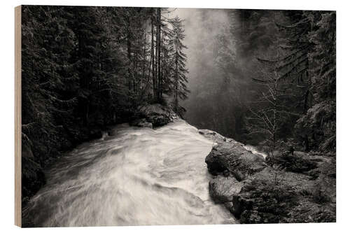 Wood print Over the waterfalls