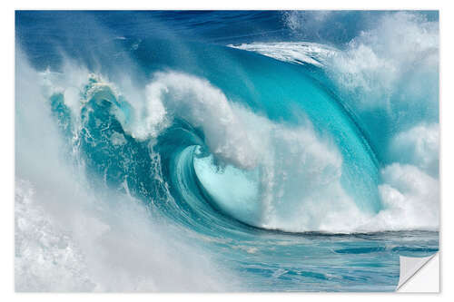 Naklejka na ścianę When the ocean turns into blue fire