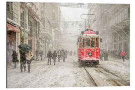 Aluminium print Snowstorm in the city