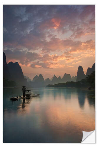 Naklejka na ścianę Li River sunrise