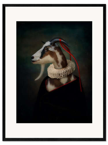 Kunsttryk i ramme Portrait of a goat