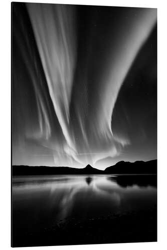 Aluminium print Aurora in b / w