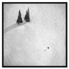 Gerahmter Kunstdruck Skispuren im Schnee