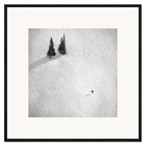 Framed art print Ski tracks in the snow