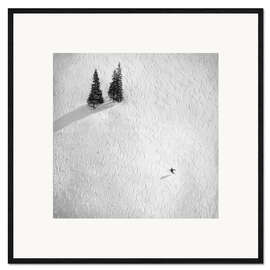 Framed art print Ski tracks in the snow