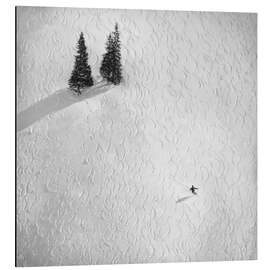 Magnettafel Skispuren im Schnee