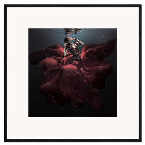 Ingelijste kunstdruk The lady in red
