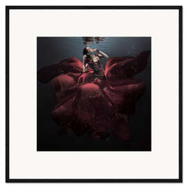 Ingelijste kunstdruk The lady in red