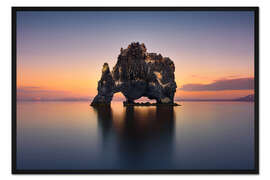 Gerahmter Kunstdruck Hvitserkur - Das steinerne Nashorn