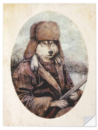 Naklejka na ścianę Mountain Wolf