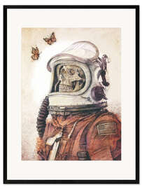 Impression artistique encadrée Papillons dans l'espace
