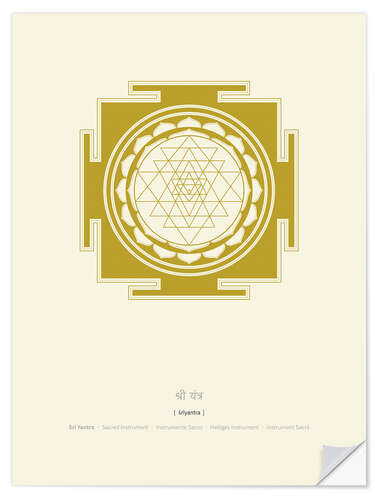 Selvklebende plakat Sri Yantra Mandala