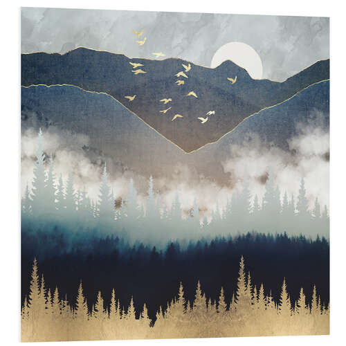 Foam board print Blue Mountain Mist Landscape