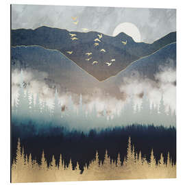 Magnettafel Blaue Gebirgsnebellandschaft