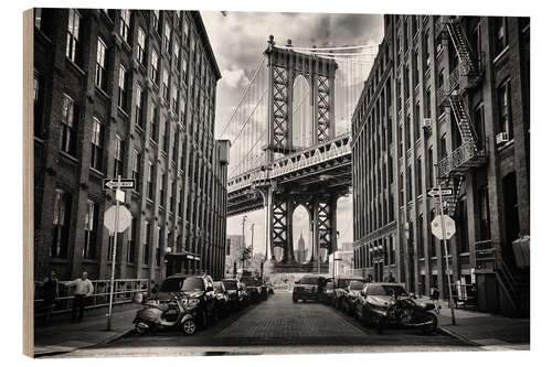 Wood print Street in Brooklyn