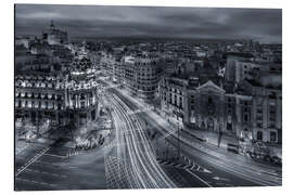 Aluminium print Madrid city lights