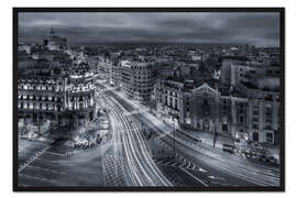 Gerahmter Kunstdruck Madrider Stadtbeleuchtung