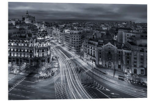 Foam board print Madrid city lights