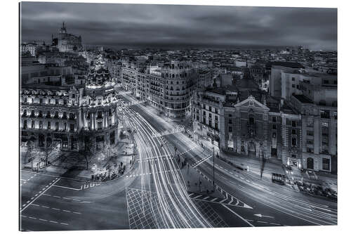 Tableau en plexi-alu Lumières de la ville de Madrid