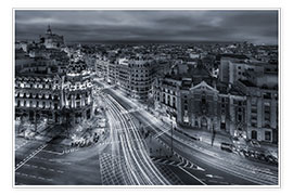 Poster  Madrider Stadtbeleuchtung - Javier De La