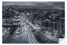 Selvklebende plakat Madrid city lights